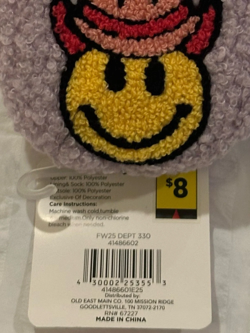 💥 $5 if bundled Girls Plush Slipper Socks Shoe Size Toddler 12-13 Smiley Cowgirl